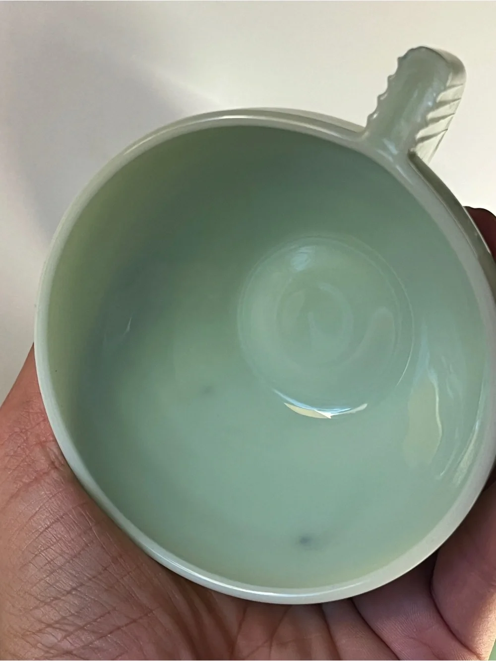 Vintage Jadeite Cup Set 7 Art Deco Style Ribbed Milk Glass Coffee Cups - FRANCE